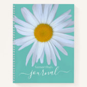 Daisy Journal Green White Script spiraal Notitiebo Notitieboek (Voorkant)