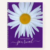 Daisy Journal Paarse Wit Script Spiraalvormig Noti Notitieboek (Voorkant)