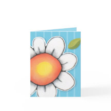 Daisy Joy blauw strepen Opmerking Kaart