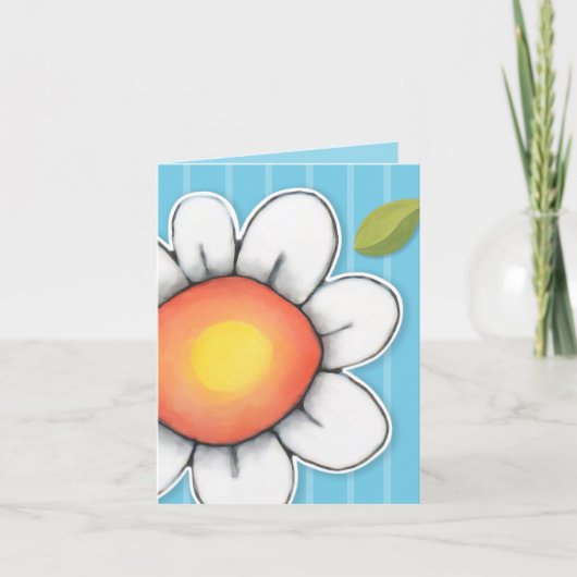 Daisy Joy blauw strepen Opmerking Kaart (Voorkant)