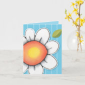Daisy Joy blauw strepen Opmerking Kaart (Gele Bloem)