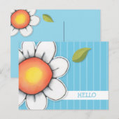 Daisy Joy Blue Hallo Briefkaart (Voorkant / Achterkant)