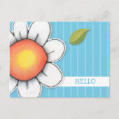 Daisy Joy Blue Hallo Briefkaart (Voorkant)