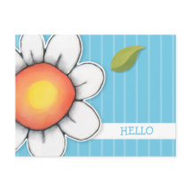 Daisy Joy Blue Hallo Briefkaart