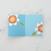 Daisy Joy blue stripes Dank u wel Note Card Bedankkaart (Binnen)