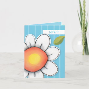 Daisy Joy blue stripes Dank u wel Note Card Bedankkaart