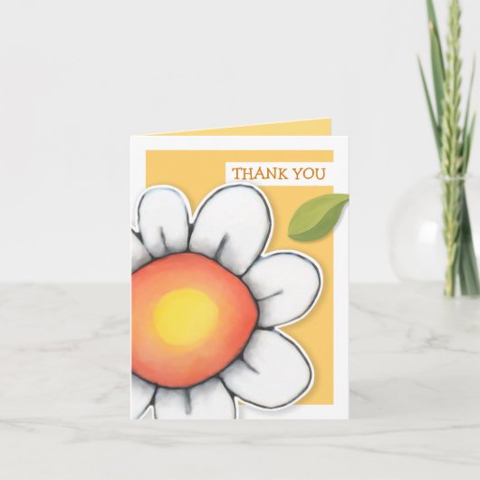 Daisy Joy geel Bedankt Opmerking Kaart (Voorkant)