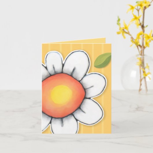 Daisy Joy gele strepen Opmerking Kaart (Gele Bloem)