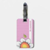 Daisy Joy roze Bagagelabel (Achterkant verticaal)