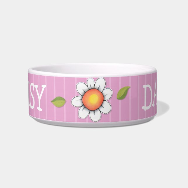 Daisy Joy roze Cat Pet Bowl Voerbakje (Voorkant)