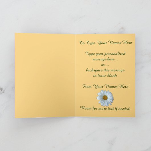Daisy Kaart Wild Flower Custom Daisy Wenskaart (Binnen)
