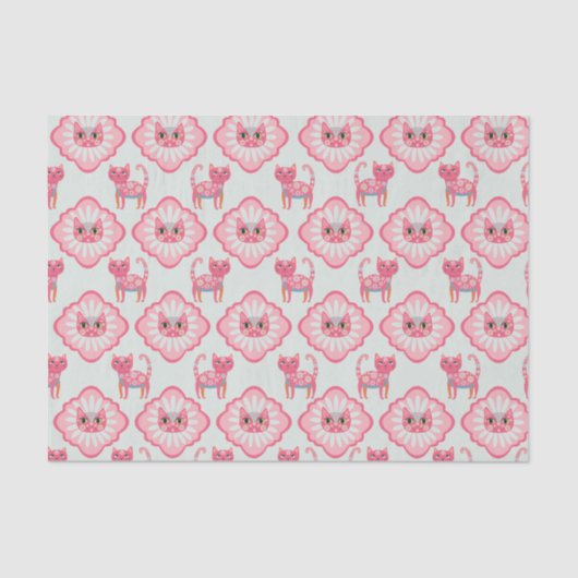 Daisy Kat Face Spint-fect Ontwerp Tissuepapier (Voorkant)