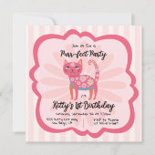 Daisy Kat Face Spint-fect Verjaardagsfeest Kaart (Voorkant)