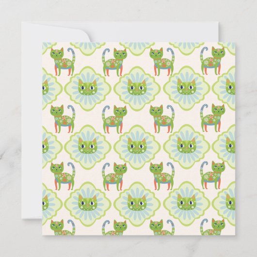 Daisy Kat Face Spint-fect Verjaardagsfeest Kaart (Achterkant)