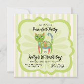 Daisy Kat Face Spint-fect Verjaardagsfeest Kaart (Voorkant)