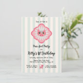 Daisy Kat Face Spint-fect Verjaardagsfeest Kaart (Staand voorkant)