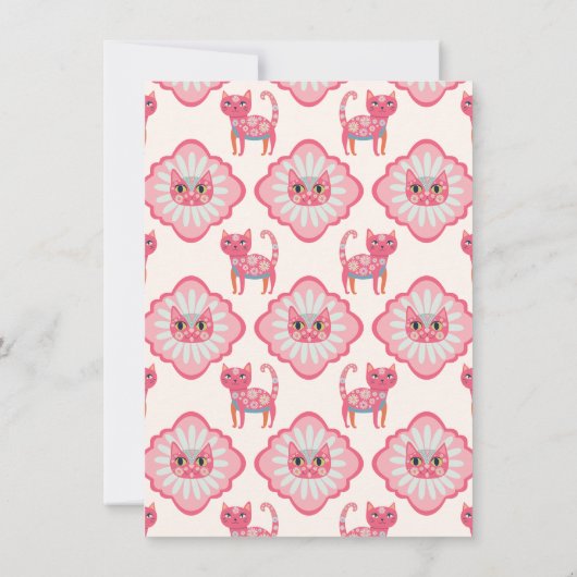 Daisy Kat Face Spint-fect Verjaardagsfeest Kaart (Achterkant)