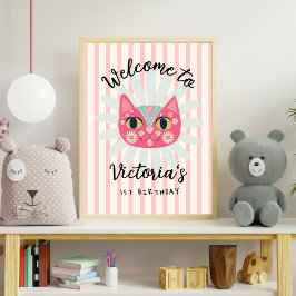 Daisy Kat Face Spint-fect Verjaardagsfeest Poster