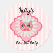 Daisy Kat Face Spint-fect Verjaardagsfeest Ronde Sticker (Voorkant)