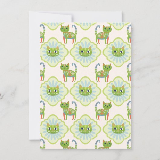 Daisy Kat Face Spint-fect verjaardagsfeestje Invit Kaart (Achterkant)