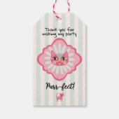 Daisy Kat Gezicht Spint-effect Verjaardag Cadeaulabel (Voorkant)