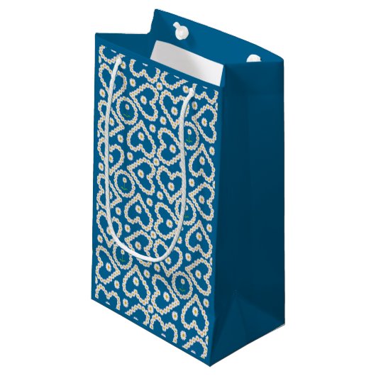  Daisy Kettingen op Blauw, Custom Gift Bag Klein Cadeauzakje (Voorkant Gekanteld)