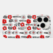 Daisy-krabbels in rood en zwart Case-Mate iPhone case (Achterkant (horizontaal))