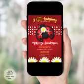 Daisy Ladybug Baby shower – Rood en Zwart Thema Kaart