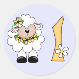Daisy Lamb 1e verjaardag Ronde Sticker