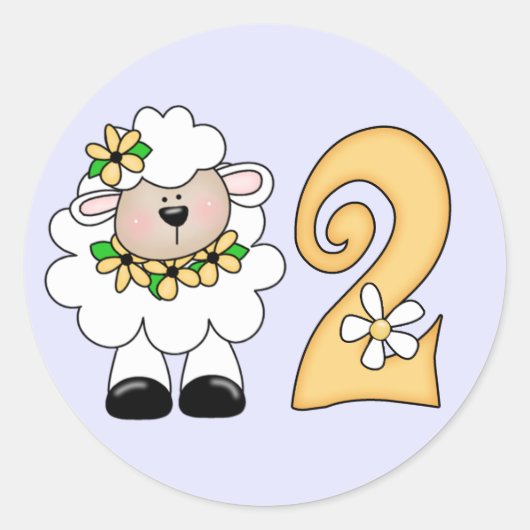 Daisy Lamb 2e verjaardag Classic Round Sticker (Voorkant)