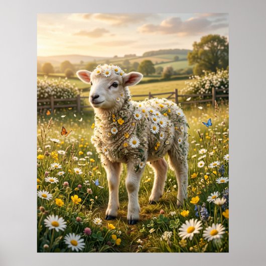 Daisy Lamb Spring Pasture Poster (Voorkant)