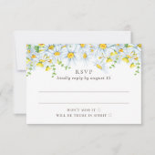 Daisy. Landelijke bloemen. Tuin bloemenbruiloft RSVP Kaartje (Voorkant)