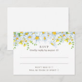 Daisy. Landelijke bloemen. Tuin bloemenbruiloft RSVP Kaartje (Voorkant / Achterkant)