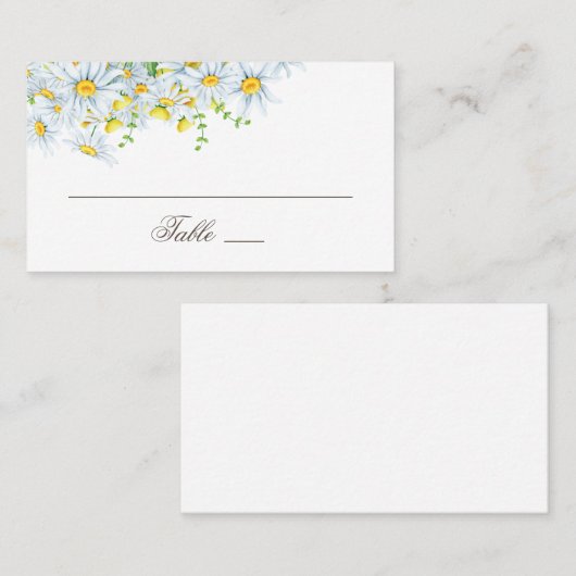 Daisy. Landelijke bloemen. Waterverf bloemenbruilo Plaatskaartje (Voorkant / Achterkant)