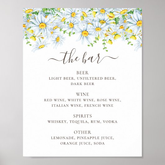 Daisy. Landenflorale drink voor het bruiloft met s Poster (Voorkant)