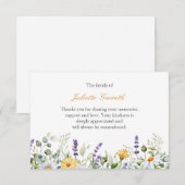 Daisy Lavender botanische begrafenis bedankt (Voorkant / Achterkant)