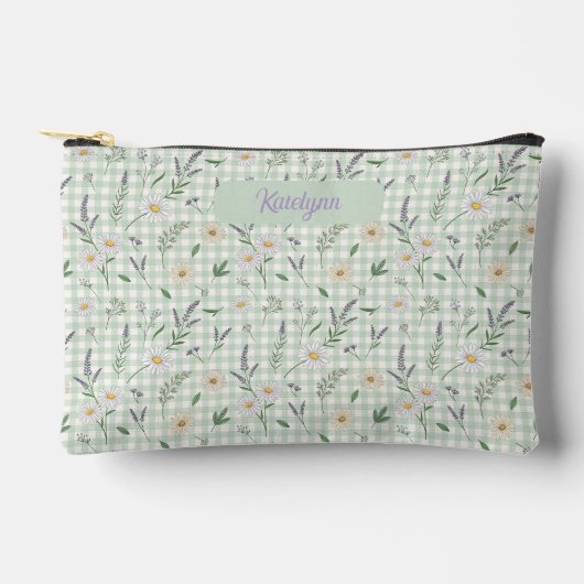 Daisy Lavender Gingham Floral Bridal Gift Etui (Voorkant)