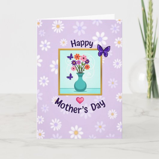 Daisy Lavender Pattern Card Kaart (Voorkant)