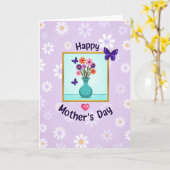 Daisy Lavender Pattern Card Kaart (Gele Bloem)
