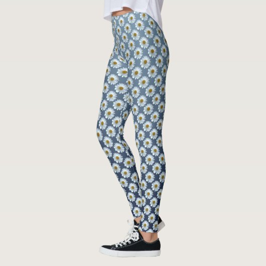 Daisy Leggings White Daisy Wildflower Leggings (Links)
