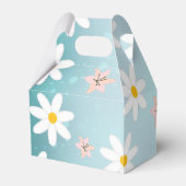Daisy lelie bloempatroon op zee koppel achtergrond bedankdoosjes (Achterkant)
