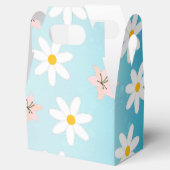 Daisy lelie bloempatroon op zee koppel achtergrond bedankdoosjes (Geopend)