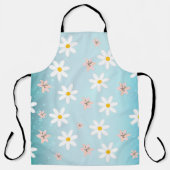 Daisy lelie bloempatroon op zee koppel achtergrond schort (Voorkant)
