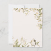 Daisy, Lelie van de Vallei op Ecru Wedding RSVP Kaart (Achterkant)