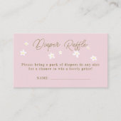 Daisy Lente Roze Boho Meisje Douche Luier Raffle Informatiekaartje (Voorkant)