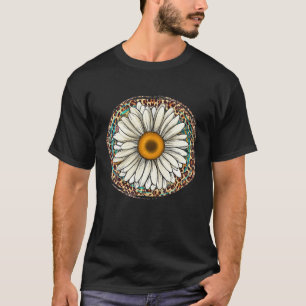 Daisy Leopard Flower Western Southern Hippy Boho G T-shirt