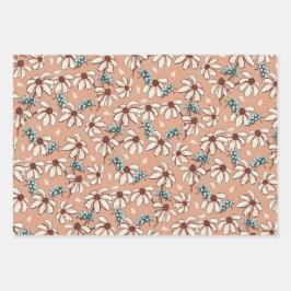 Daisy lieveheersbeestje en dambord inpakpapier vel