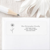 Daisy Line Art Bloem Retouradres Label (Insitu)