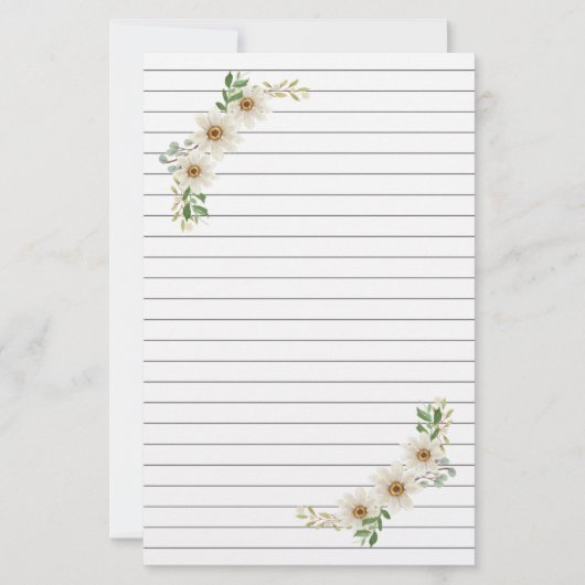 Daisy Lined Stationery Briefpapier (Voorkant)
