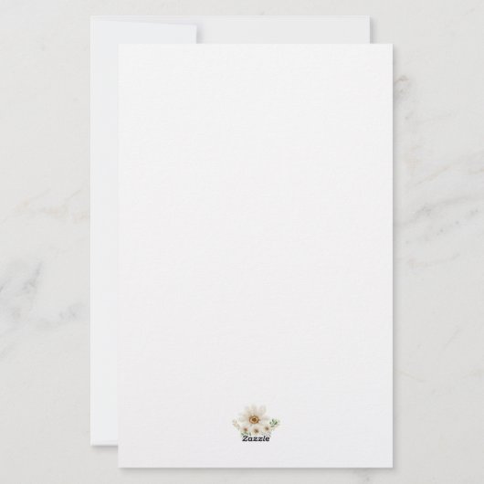 Daisy Lined Stationery Briefpapier (Achterkant)